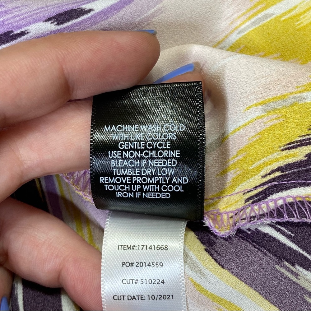 TORRID Peplum Tank Top Georgette Tie Front Cami Abstract Size 00 - Picture 11 of 13